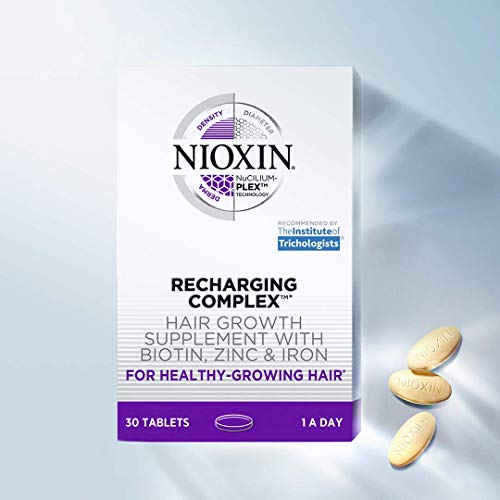 Nioxin Recharging Complex, Daily Vitamin for Healthy Hair, Biotin, Zinc & Iron, Non-GMO & Gluten Free, 30 Count