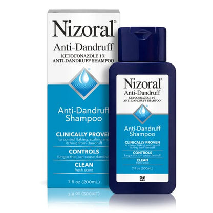 Nizoral Anti-Dandruff Shampoo 7oz and Scalp Massager Brush Bundle