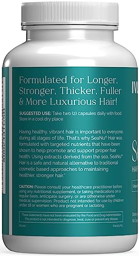 IVL SeaNU Hair Vitamins, with Biotin, Vitamin B3, Zinc, Saw Palmetto Berry Extract, Green Lipped Mussel, Herbal Extracts, for Hair Growth (6 Pack)