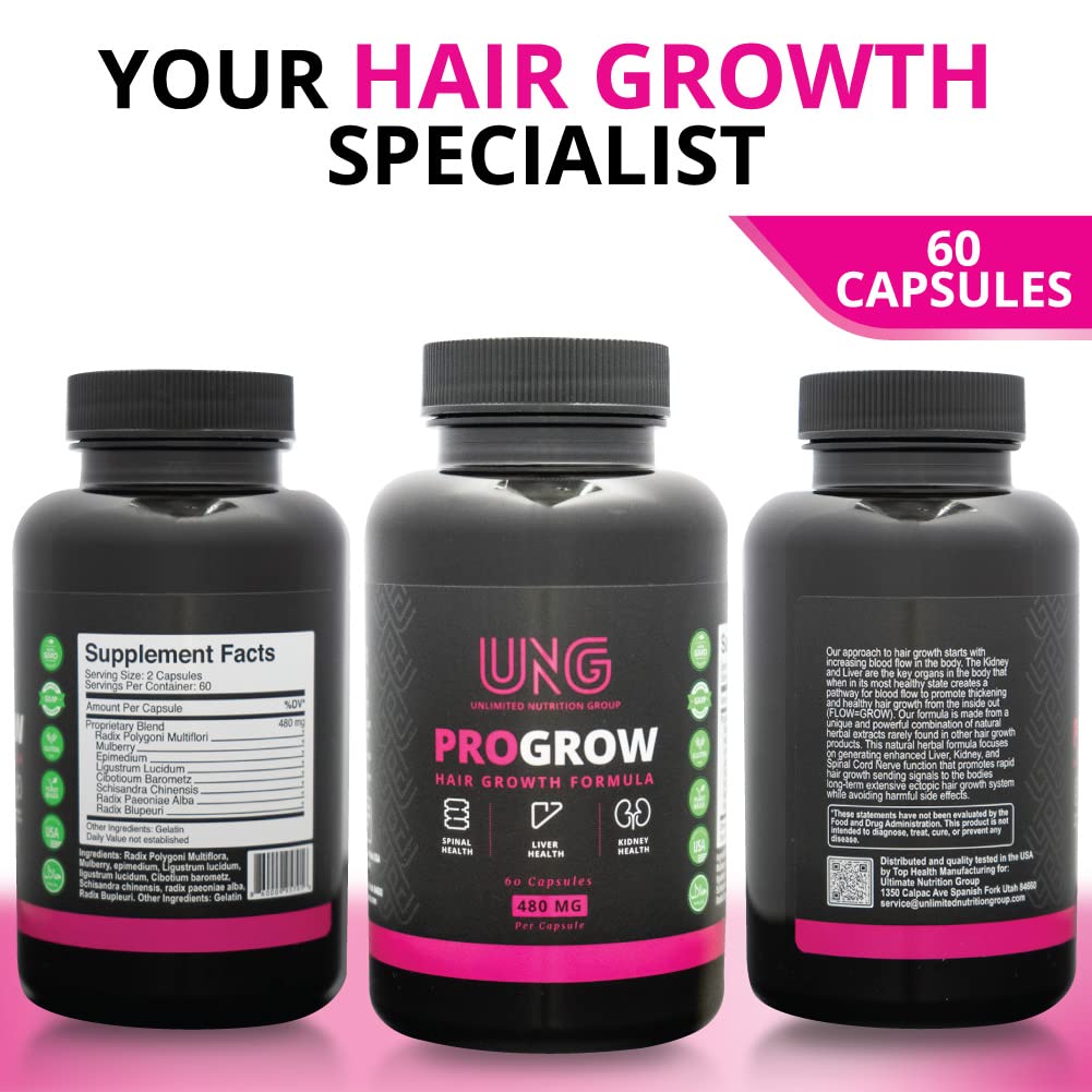 UNG PROGROW Hair Natural Herbal Supplement To Promote Thickening and Healthy Hair Growth For Male Pattern Baldness